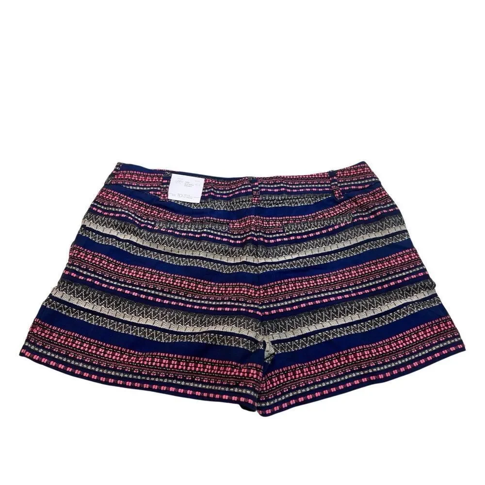 Ann Taylor LOFT Women's Geometric Aztec The Riviera Shorts Multicolor Sz 10P NWT